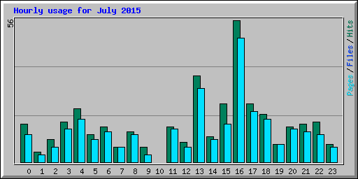 Hourly usage for July 2015