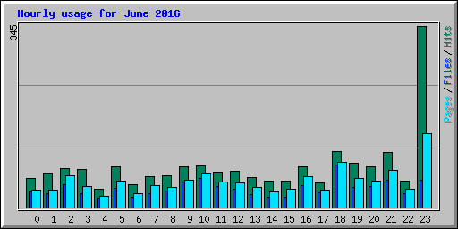 Hourly usage for June 2016