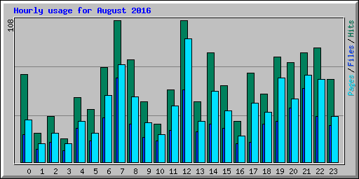 Hourly usage for August 2016