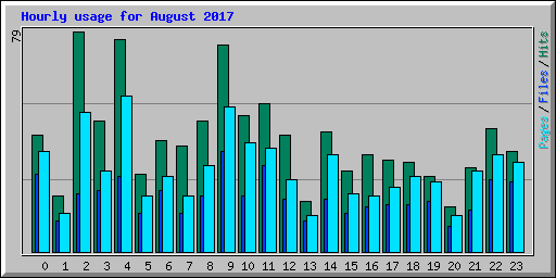 Hourly usage for August 2017