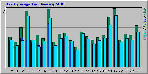 Hourly usage for January 2018