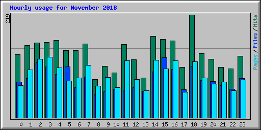 Hourly usage for November 2018