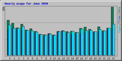 Hourly usage for June 2020