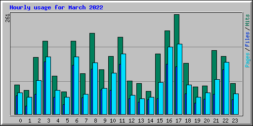 Hourly usage for March 2022