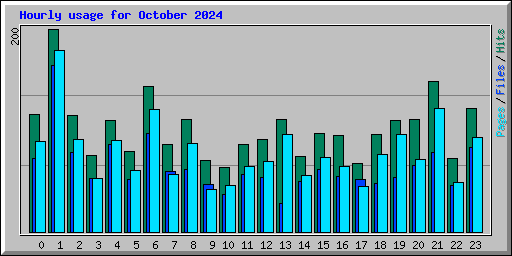 Hourly usage for October 2024